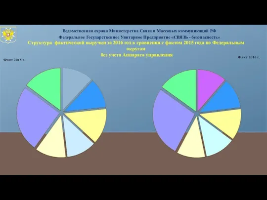 Структура фактической выручки за 2016 год в сравнении с фактом