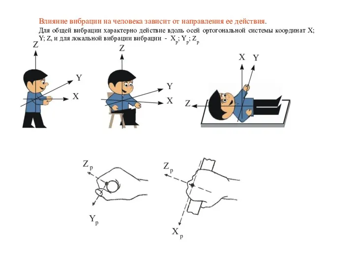 Влияние вибрации на человека зависит от направления ее действия. Для