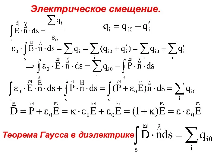 Электрическое смещение. Теорема Гаусса в диэлектрике