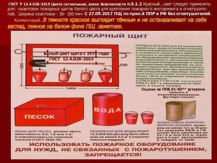 ГОСТ Р 12.4.026-2015 Цвета сигнальные, знаки безопасности п.5.1.2 Красный…цвет следует