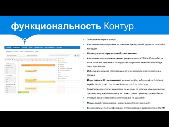 Заведение номерного фонда Автоматическое отображение на шахматке бронирований, принятых с