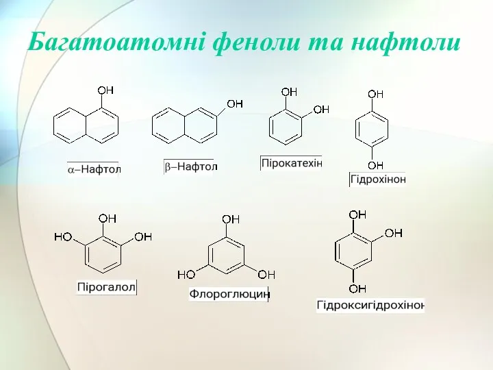 Багатоатомні феноли та нафтоли