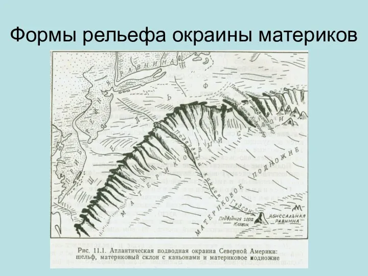 Формы рельефа окраины материков