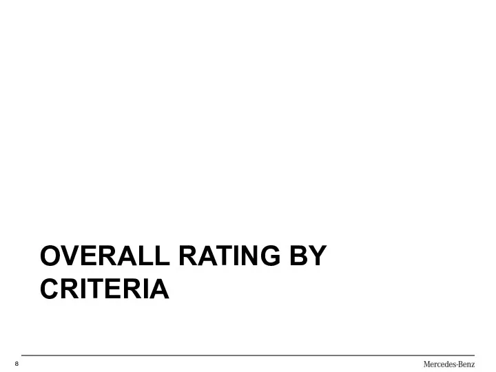 OVERALL RATING BY CRITERIA 8