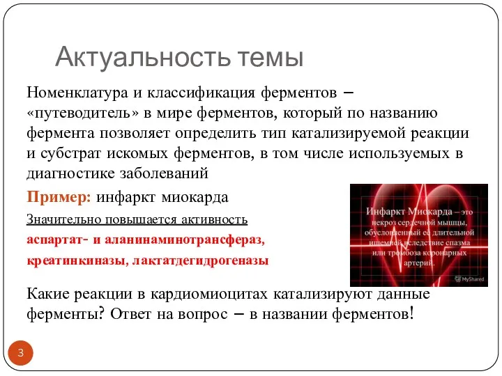 Актуальность темы Номенклатура и классификация ферментов – «путеводитель» в мире