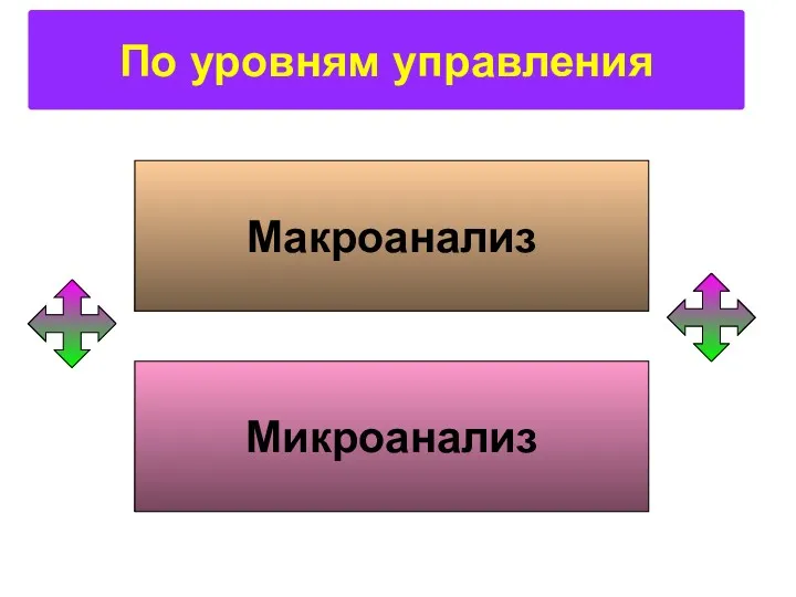 По уровням управления Макроанализ Микроанализ