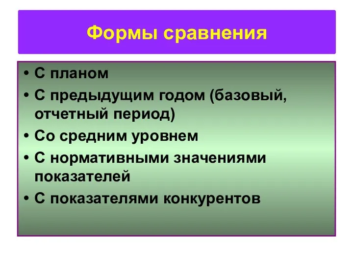 С планом С предыдущим годом (базовый, отчетный период) Со средним