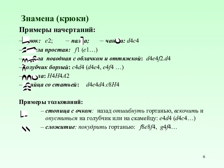 Примеры начертаний: – крюк: e2; – палка; – чашка: d4c4