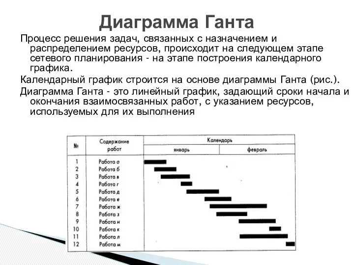 Процесс решения задач, связанных с назначением и распределением ресурсов, происходит