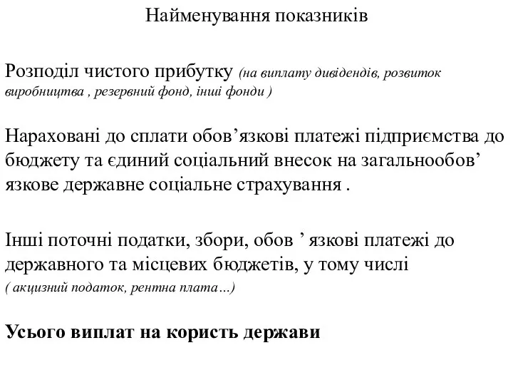 Найменування показників Розподіл чистого прибутку (на виплату дивідендів, розвиток виробництва