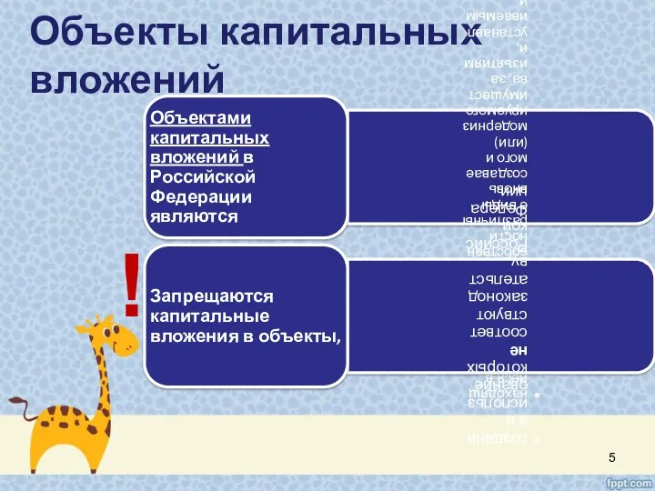 Объекты капитальных вложений !