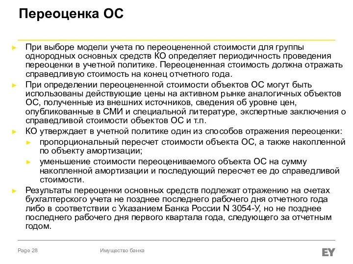 Переоценка ОС При выборе модели учета по переоцененной стоимости для