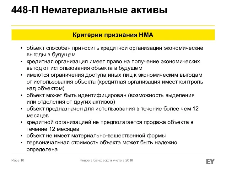 448-П Нематериальные активы Новое в банковском учете в 2016 объект