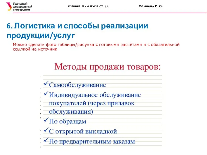 Название темы презентации Фамилия И. О. Можно сделать фото таблицы/рисунка