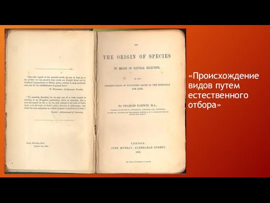 «Происхождение видов путем естественного отбора»