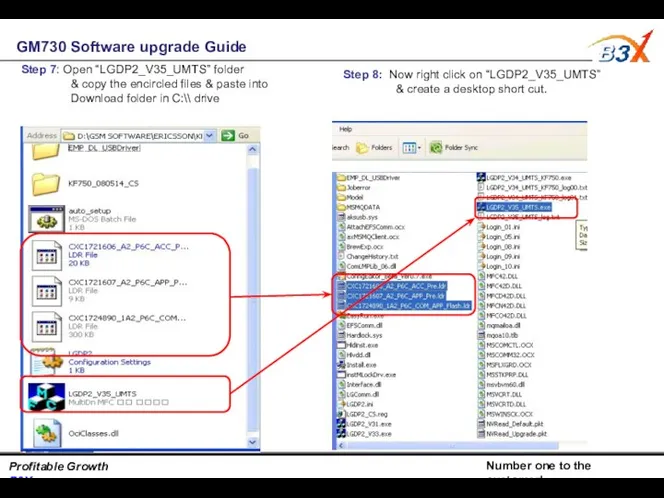 Profitable Growth B3X Number one to the customer! GM730 Software