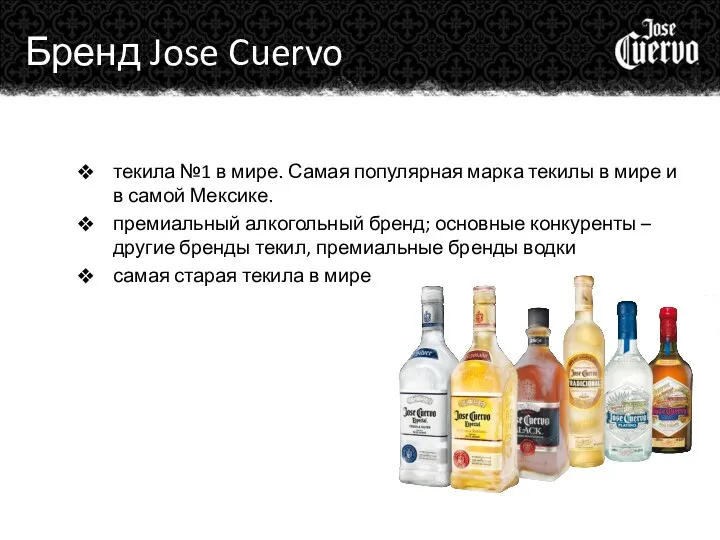 Бренд Jose Cuervo текила №1 в мире. Самая популярная марка