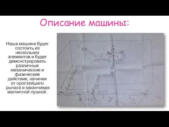 Описание машины: Наша машина будет состоять из нескольких элементов и