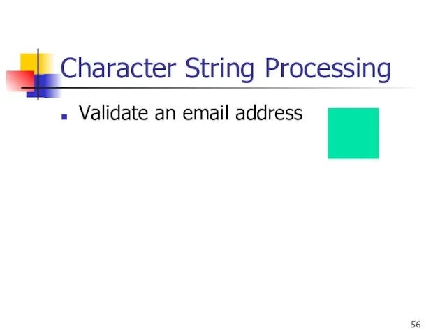 Character String Processing Validate an email address