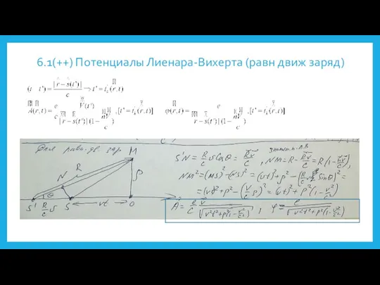 6.1(++) Потенциалы Лиенара-Вихерта (равн движ заряд)