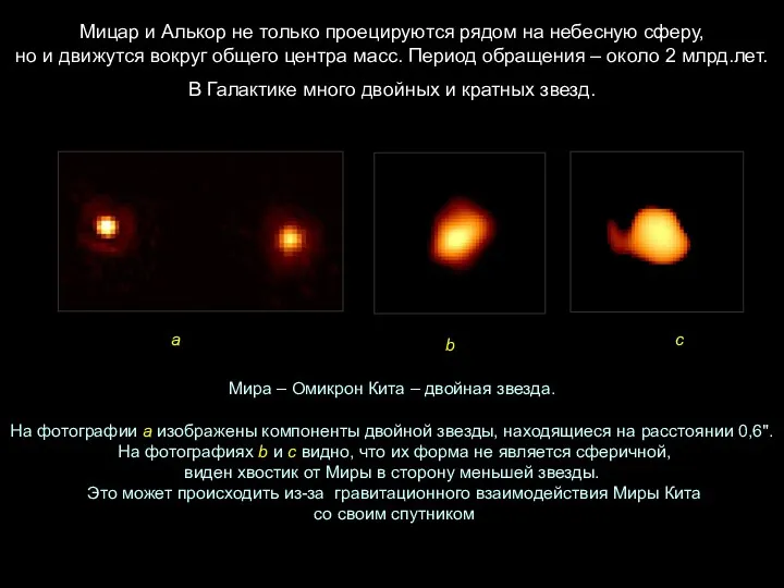 Мицар и Алькор не только проецируются рядом на небесную сферу,