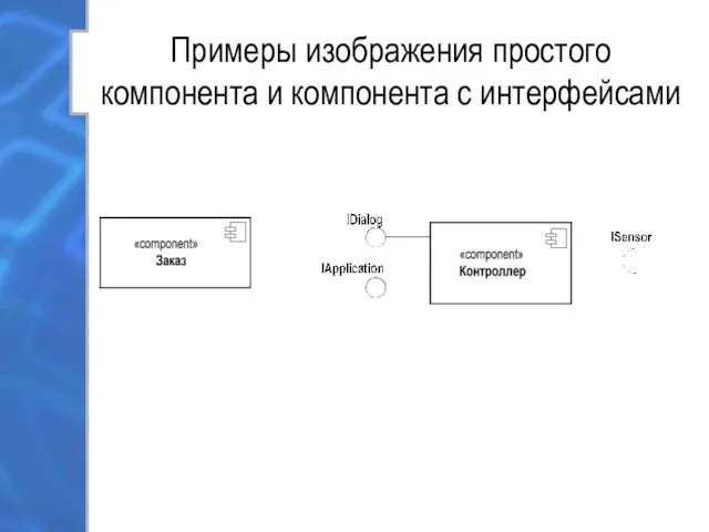Примеры изображения простого компонента и компонента с интерфейсами