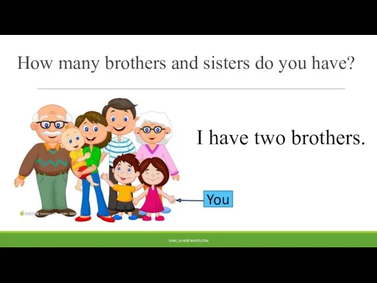 How many brothers and sisters do you have? SAMI_LAHIJI@YAHOO.COM You I have two brothers.
