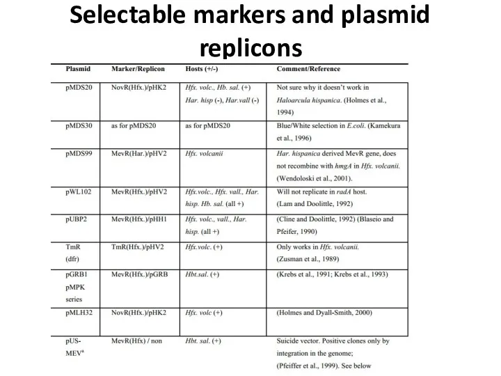 Selectable markers and plasmid replicons