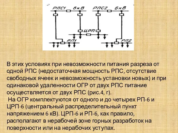 В этих условиях при невозможности питания разреза от одной РПС