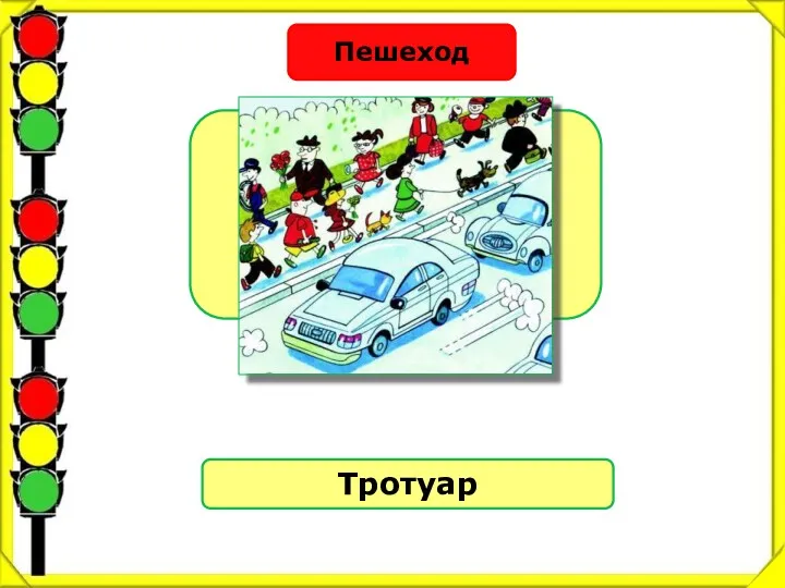 Пешеход Часть дороги, предназначенная для пешеходов? Тротуар