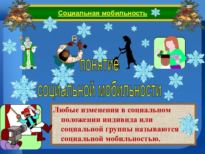 Социальная мобильность Любые изменения в социальном положении индивида или социальной