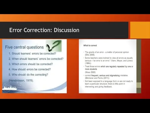Error Correction: Discussion