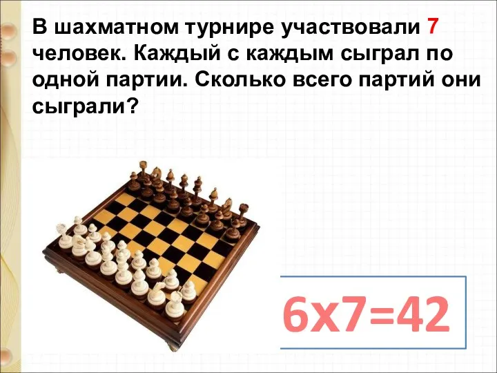 В шахматном турнире участвовали 7 человек. Каждый с каждым сыграл