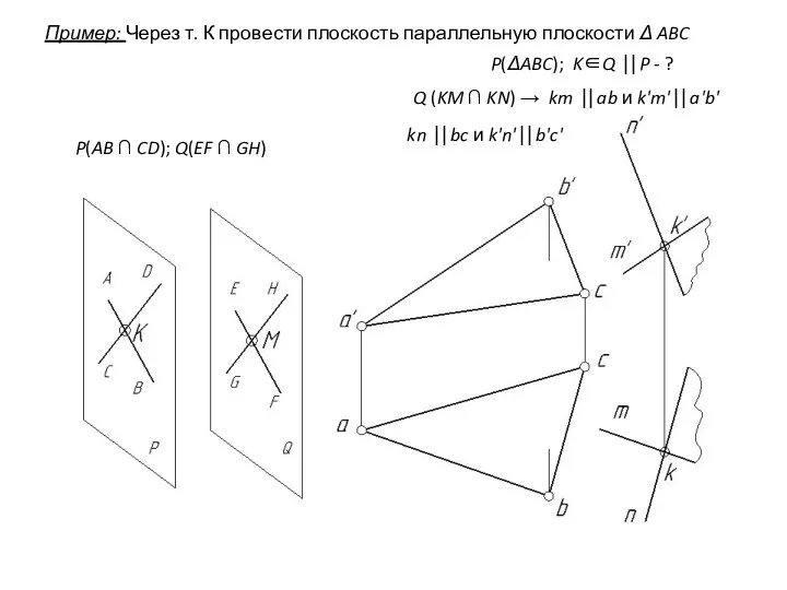 P(AB ∩ CD); Q(EF ∩ GH) P(ΔABC); K∈Q ⎟⎟ P