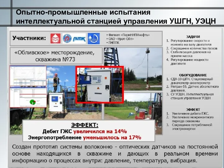 Опытно-промышленные испытания интеллектуальной станцией управления УШГН, УЭЦН