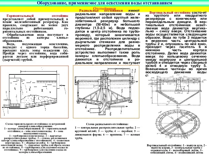 Отстойники Горизонтальный отстойник представляет собой прямоугольный в плане железобетонный резервуар.