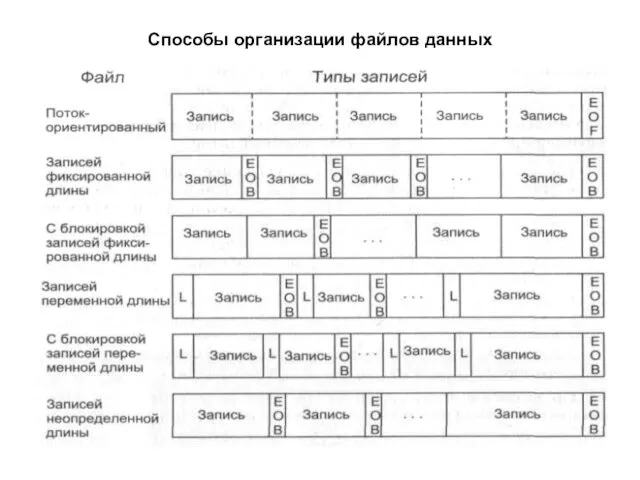 Способы организации файлов данных