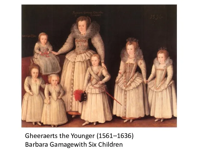 Gheeraerts the Younger (1561–1636) Barbara Gamagewith Six Children