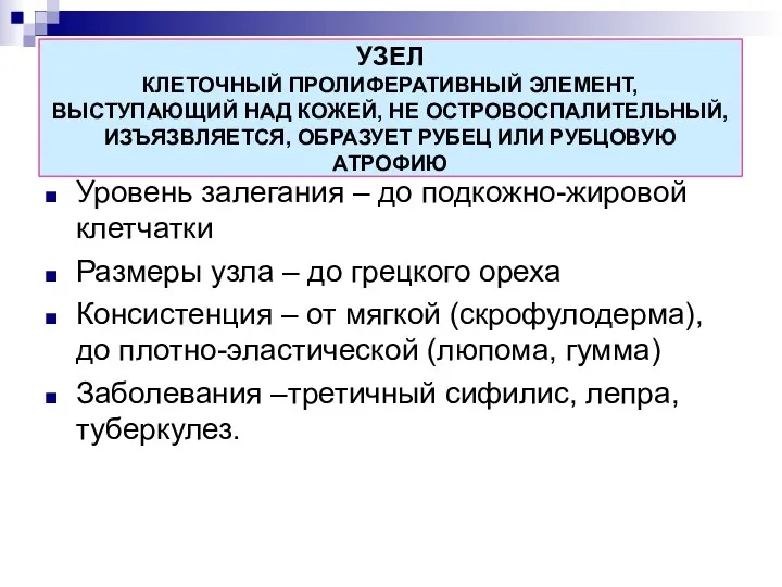 УЗЕЛ КЛЕТОЧНЫЙ ПРОЛИФЕРАТИВНЫЙ ЭЛЕМЕНТ, ВЫСТУПАЮЩИЙ НАД КОЖЕЙ, НЕ ОСТРОВОСПАЛИТЕЛЬНЫЙ, ИЗЪЯЗВЛЯЕТСЯ,