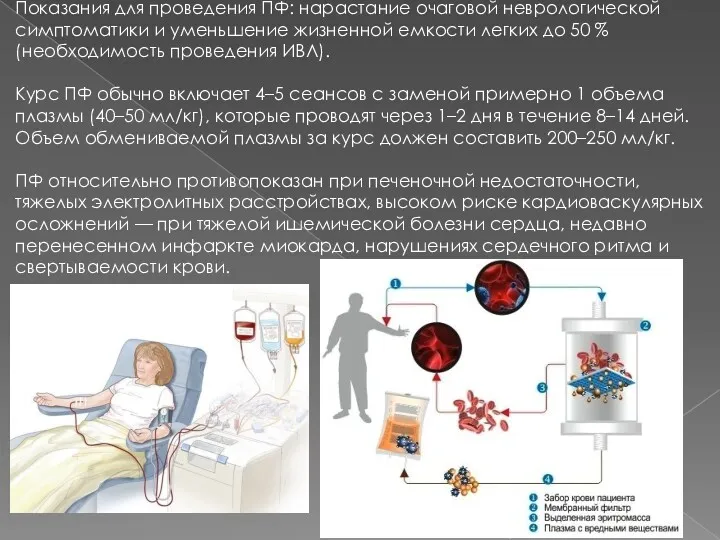 Показания для проведения ПФ: нарастание очаговой неврологической симптоматики и уменьшение