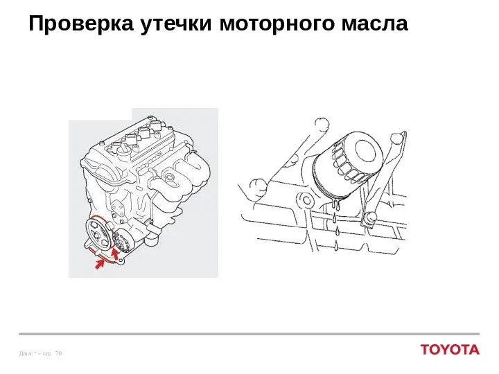 Проверка утечки моторного масла