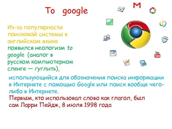 To google Из-за популярности поисковой системы в английском языке появился