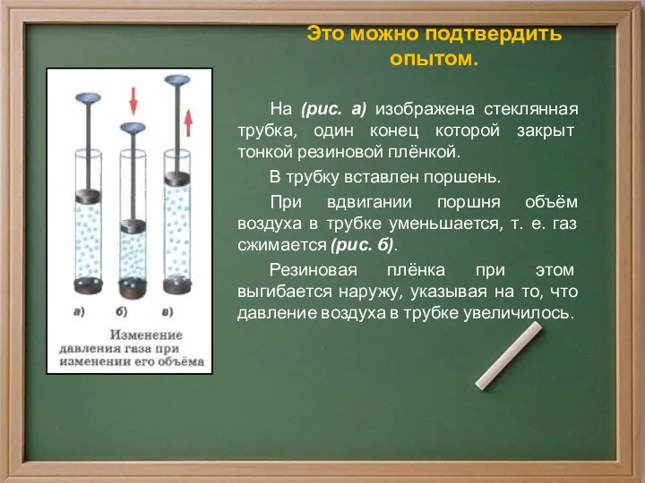 Это можно подтвердить опытом. На (рис. а) изображена стеклянная трубка,