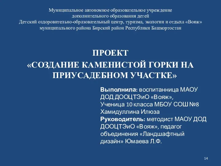 Муниципальное автономное образовательное учреждение дополнительного образования детей Детский оздоровительно-образовательный центр,