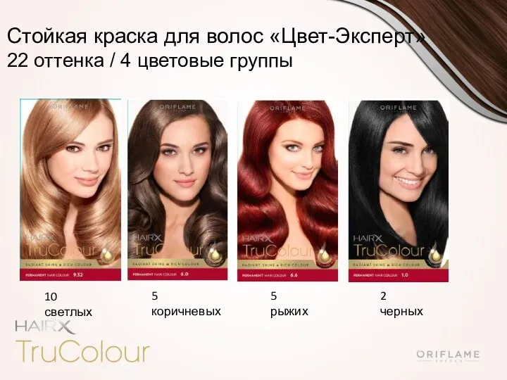 10 светлых 5 коричневых 5 рыжих 2 черных Стойкая краска для волос «Цвет-Эксперт»