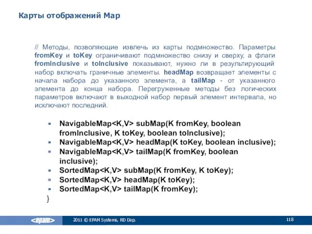 Карты отображений Map 2011 © EPAM Systems, RD Dep. //