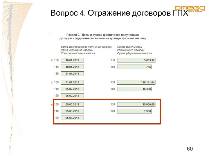 Вопрос 4. Отражение договоров ГПХ