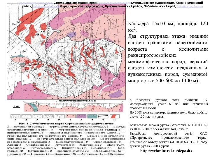http://webmineral.ru/deposits Кальдера 15х10 км, площадь 120 км2. Два структурных этажа: