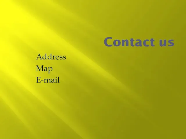 Contact us Address Map E-mail
