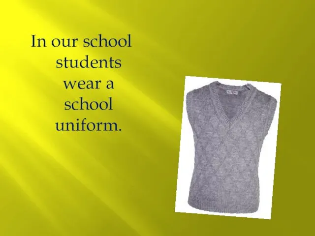 In our school students wear a school uniform.